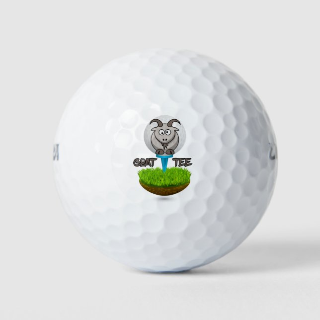 Cartoon Goat Golf Tee Balls (Front)