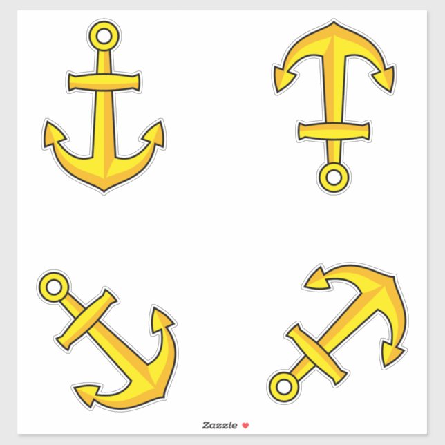 Cartoon Golden Boat Anchor Set (Sheet)