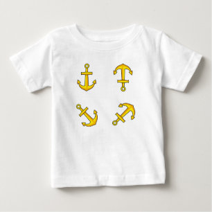 Cartoon Golden Boat Anchor Set Baby T-Shirt