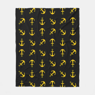 Cartoon Golden Boat Anchor Set Fleece Blanket