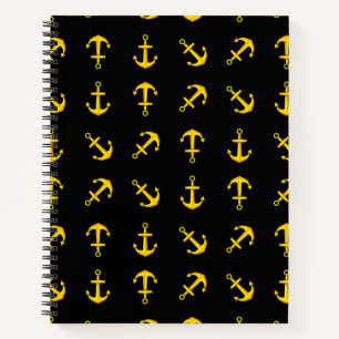 Cartoon Golden Boat Anchor Set Notebook