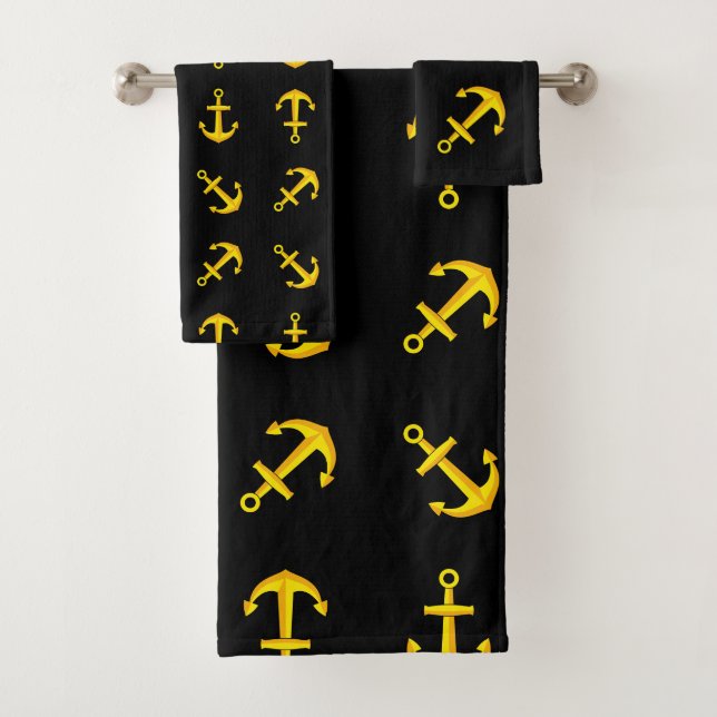Cartoon Golden Boat Anchor Set Pattern (Insitu)