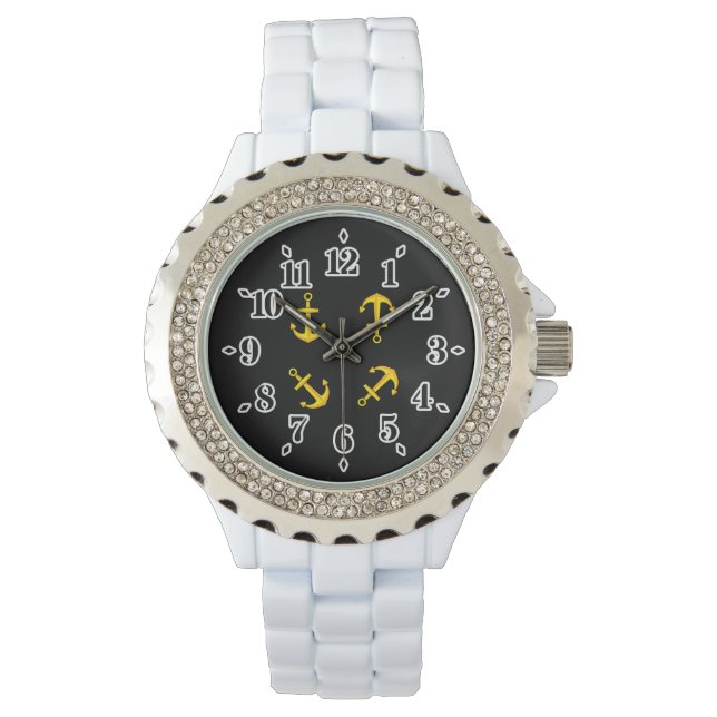 Cartoon Golden Boat Anchor Set Watch (Front)