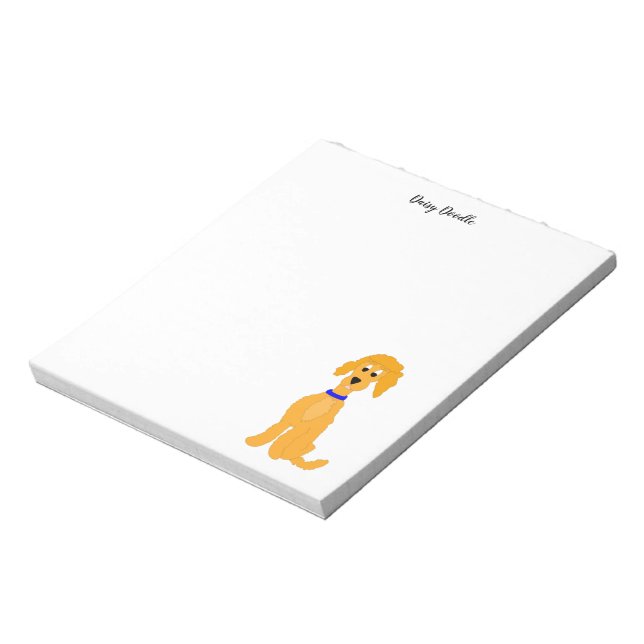 Cartoon golden Daisy Doodle Dog Notepad (Rotated)
