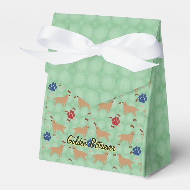 Cartoon Golden Retriever Favour Box (Front Side)