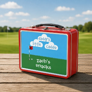 Cartoon Golf Daddy's Little Caddie Metal Lunch Box