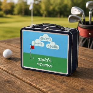 Cartoon Golf Daddy's Little Caddie Metal Lunch Box