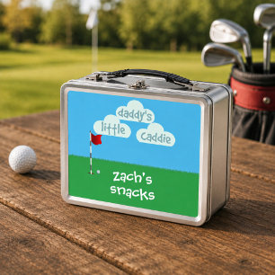 Cartoon Golf Daddy's Little Caddie Metal Lunch Box