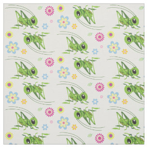 cartoon grasshopper fabric