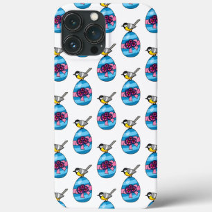 Cartoon Great Tit with Easter Egg iPhone 13 Pro Max Case