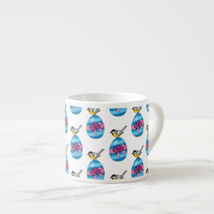 Cartoon Great Tit with Easter Egg Espresso Cup