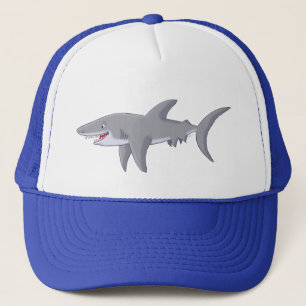 Cartoon Great White Shark Trucker Hat