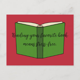 Cartoon Green Book   Add Text Holiday Postcard