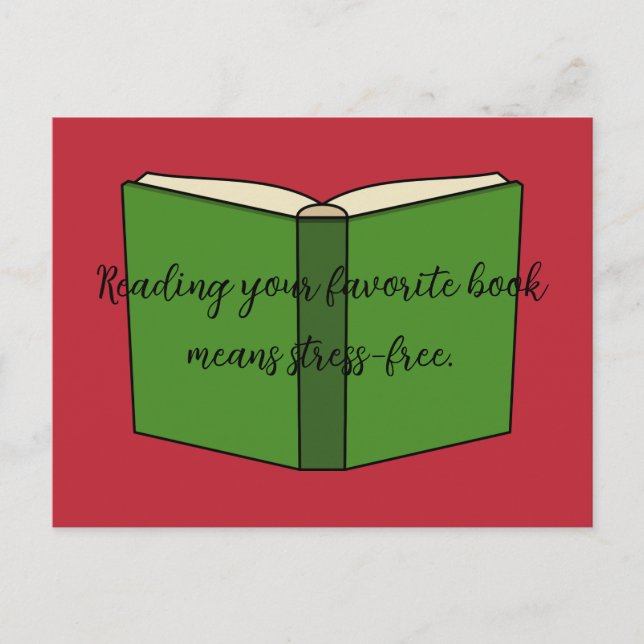 Cartoon Green Book | Add Text Holiday Postcard (Front)