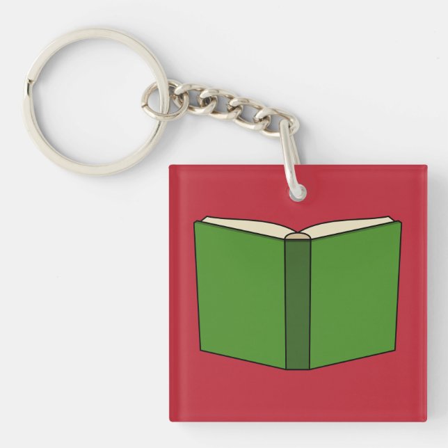 Cartoon Green Book Key Ring (Front)