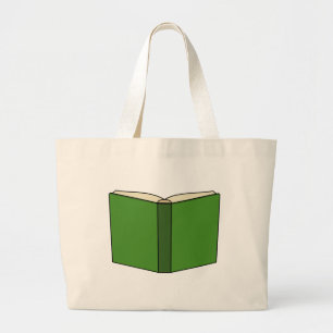 Cartoon Green Book Large Tote Bag