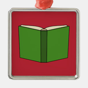 Cartoon Green Book Metal Ornament