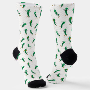Cartoon Green Chile Pattern Socks