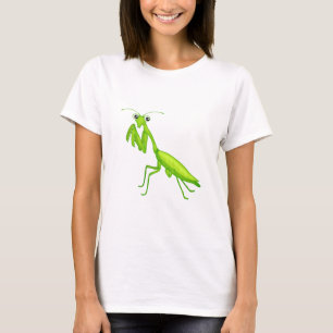 Cartoon Green Praying Mantis Unisex Adult Apparel T-Shirt