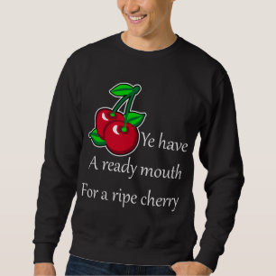Cartoon Green Red Cherries Fruit Vector Art Sweatshirt