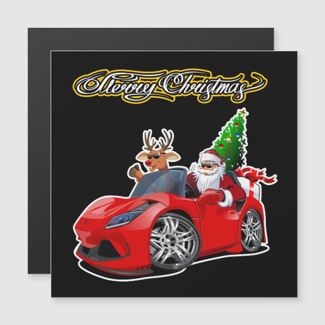 Cartoon greeting Christmas card (Front/Back)