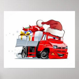 Cartoon greeting Christmas card Poster