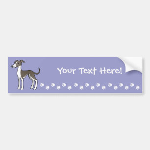 Cartoon Greyhound / Whippet / Italian Greyhound Bumper Sticker