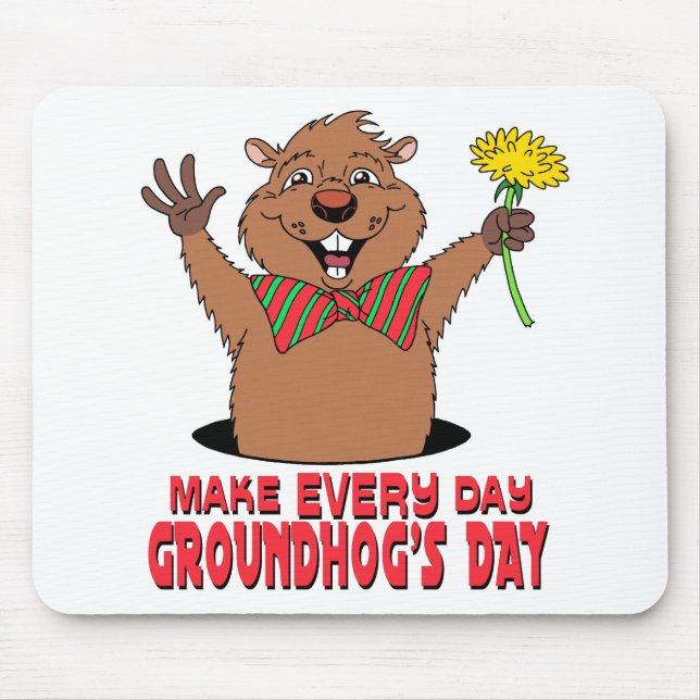 Cartoon Groundhog Mouse Pad (Front)