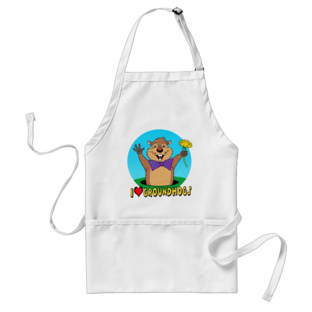 Cartoon Groundhog Standard Apron (Front)