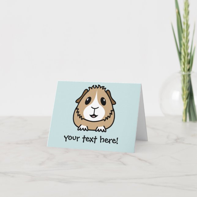 Cartoon Guinea Pig Greetings Card (Front)