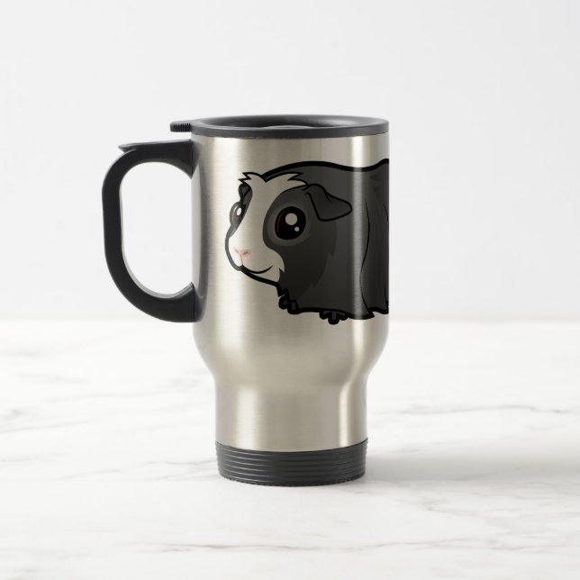 Cartoon Guinea Pig (long hair) Travel Mug (Left)
