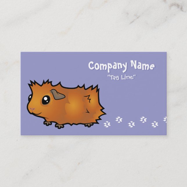 Cartoon Guinea Pig (scruffy) Business Card (Front)
