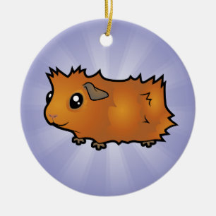 Cartoon Guinea Pig (scruffy) Ceramic Ornament