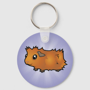 Cartoon Guinea Pig (scruffy) Key Ring