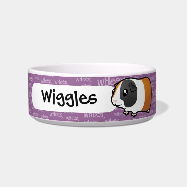 Cartoon Guinea Pig (smooth hair) Bowl (Front)