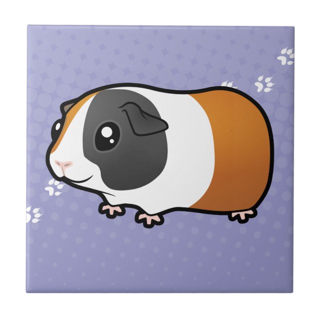 Cartoon Guinea Pig (smooth hair) Ceramic Tile (Front)