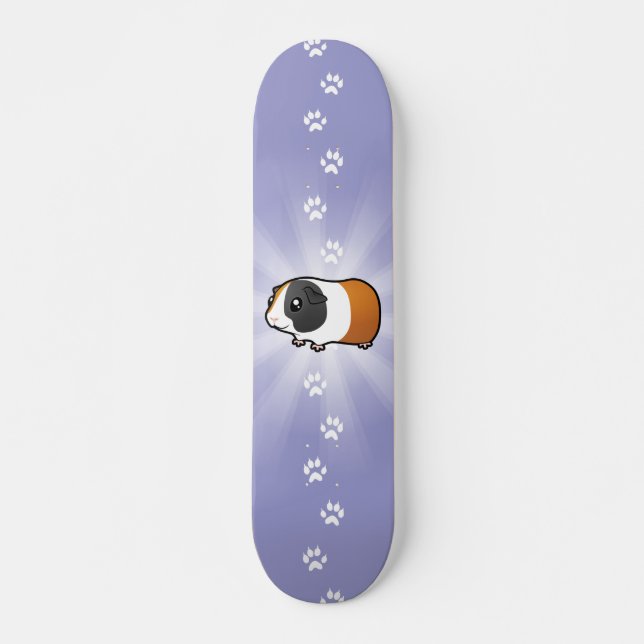 Cartoon Guinea Pig (smooth hair) Skateboard (Front)