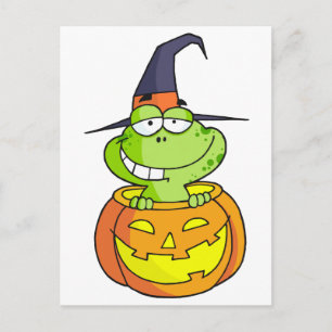 Cartoon Halloween Frog Postcard