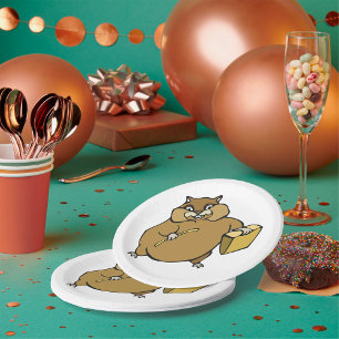 Cartoon Hamster Paper Plate