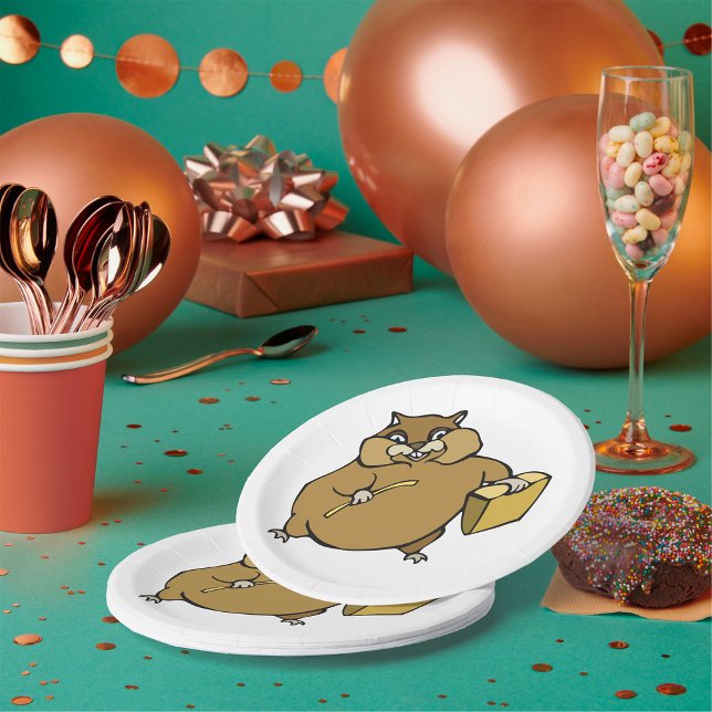 Cartoon Hamster Paper Plate (Creator Uploaded)