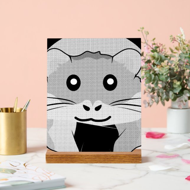 Cartoon Hamster Scarfed Joy Acrylic Sign (Wedding)