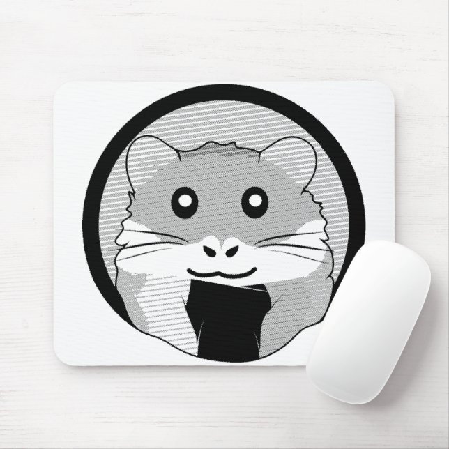 Cartoon Hamster Scarfed Joy Mouse Pad (With Mouse)