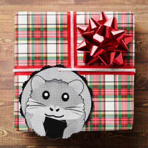 Cartoon Hamster Scarfed Joy Tree Decoration Card
