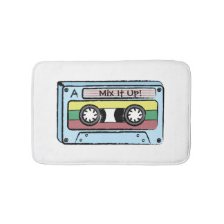 Cartoon Hand Drawn Cassette Tape (Mix It Up) Bath Mat