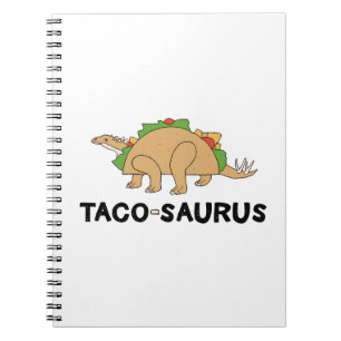 Cartoon Hand Drawn Taco Dinosaur Tacosaurus Rex Notebook