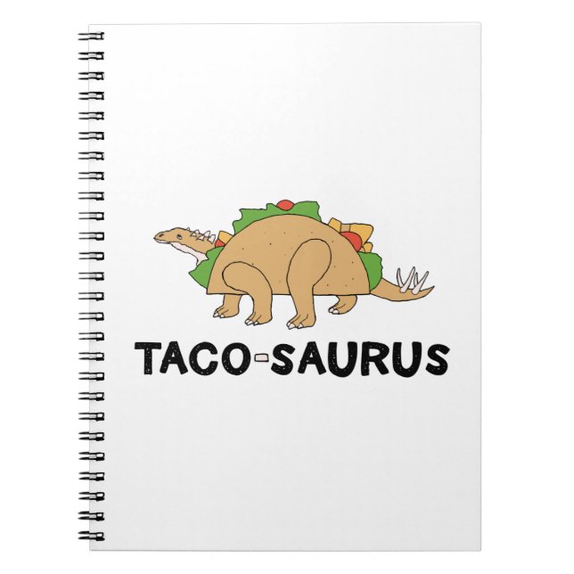 Cartoon Hand Drawn Taco Dinosaur Tacosaurus Rex Notebook (Front)