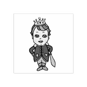Cartoon Handsome Prince Rubber Stamp