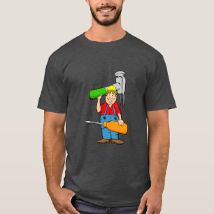 Cartoon Handyman Logo T-Shirt