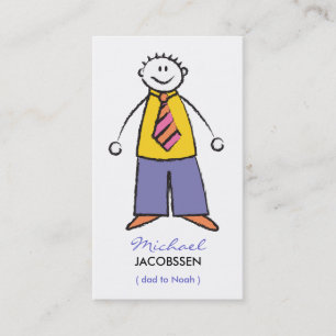 Cartoon Happy Family Father Of Boy Calling Card