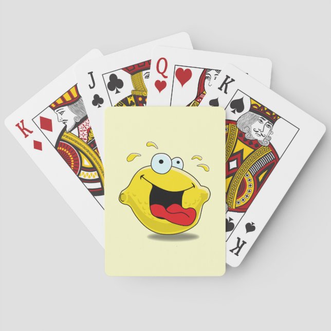 Cartoon Happy Lemon Playing Cards (Back)